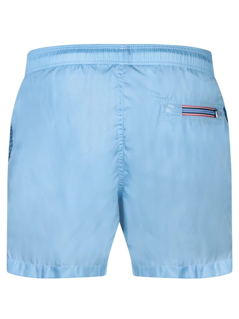 Moncler Logo Patch Light Blue Swimsuit - Men