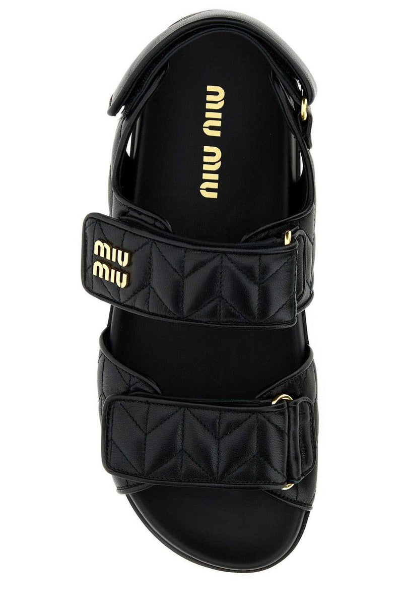 Miu Miu Logo-lettering Quilted Sandals - Women