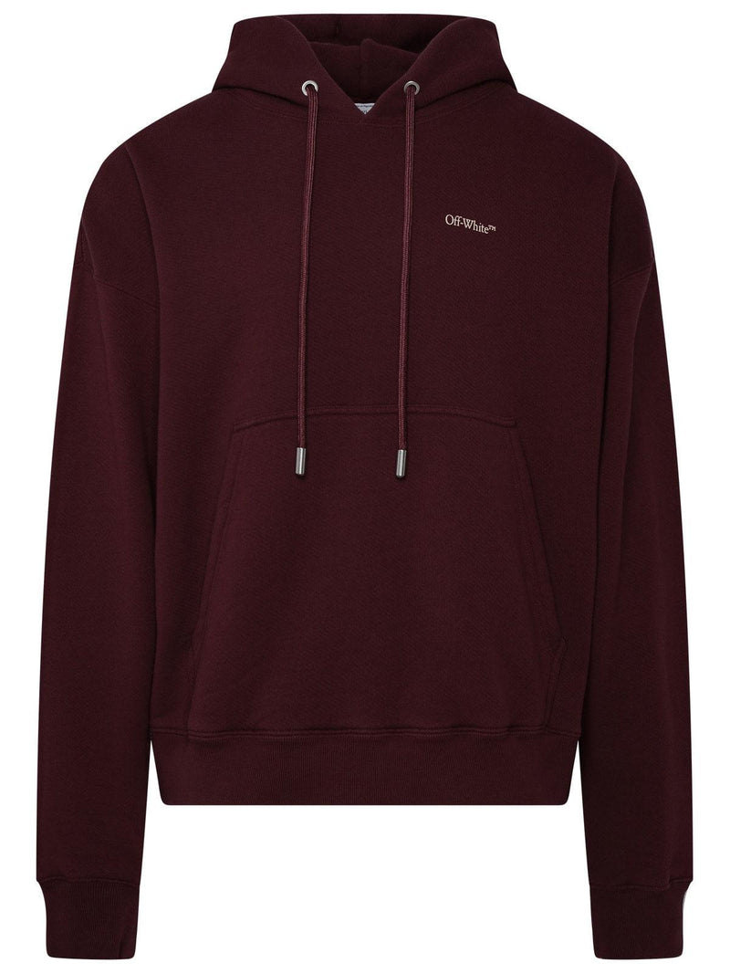 Off-White Moon Arrow Sweatshirt In Burgundy Cotton - Men - Piano Luigi