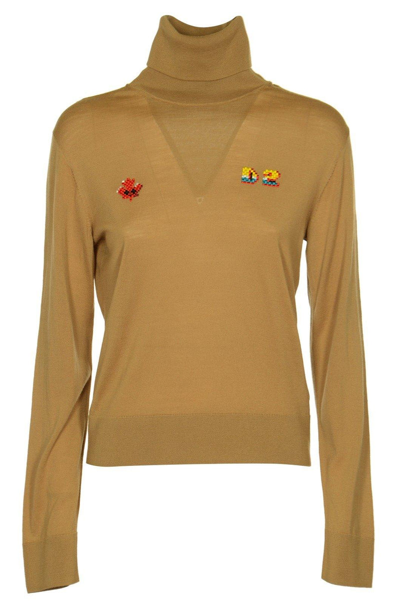 Dsquared2 Logo Embroidered High Neck Jumper - Women