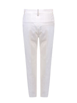 Brunello Cucinelli Stretch Cotton Drill Trousers With Jewel On The Back Loop - Women