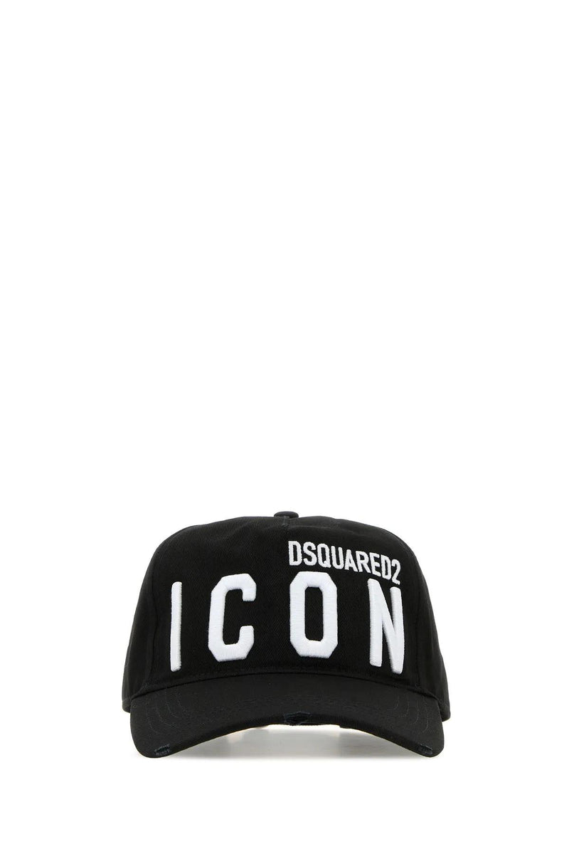 Dsquared2 Black Cotton Be Icon Baseball Cap - Women