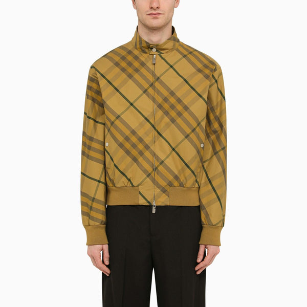 Burberry Cedar Yellow Check Pattern Jacket In Cotton - Men