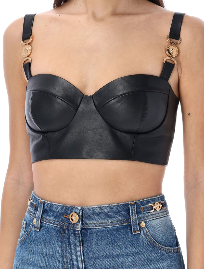 Versace Medusa 95 Leather Bustier Top - Women