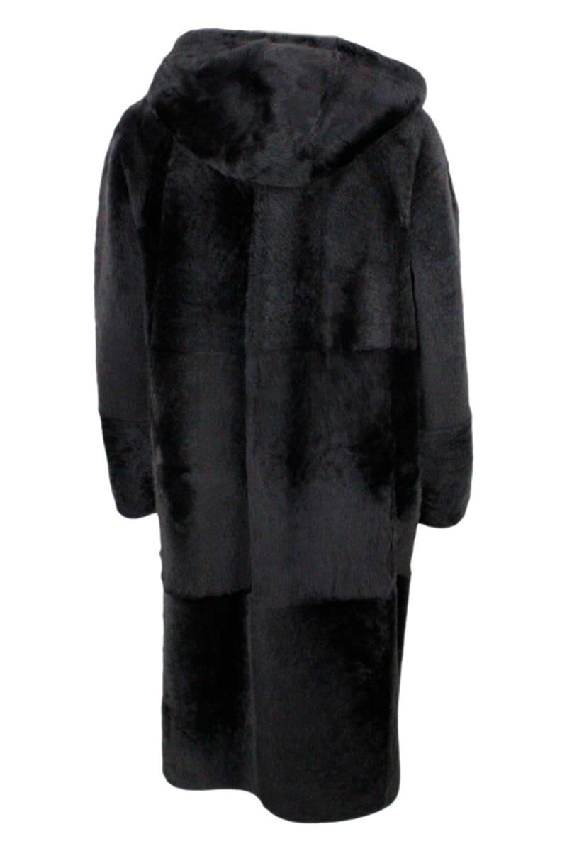 Brunello Cucinelli Reversible Coat In Soft Shearling With Hood - Women - Piano Luigi