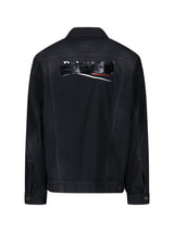 Balenciaga Oversized Black Jacket With Obscured Logo In Cotton Denim Man - Men