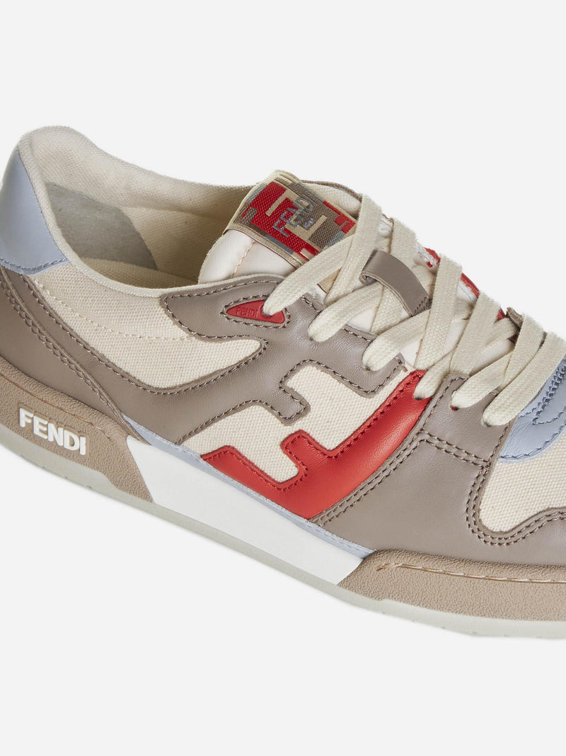 Fendi Match Leather And Fabric Sneakers - Women