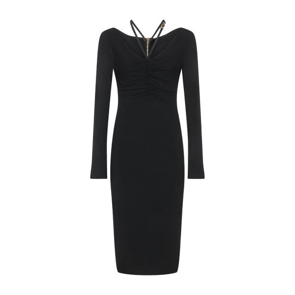 Versace Medusa Head Ruched Midi Dress - Women