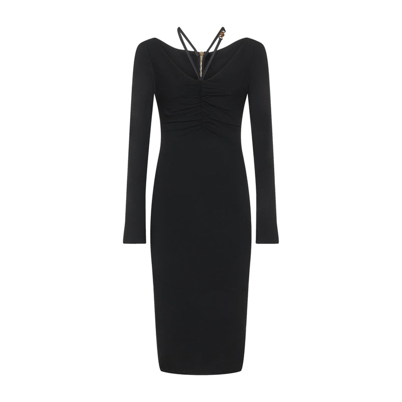 Versace Medusa Head Ruched Midi Dress - Women