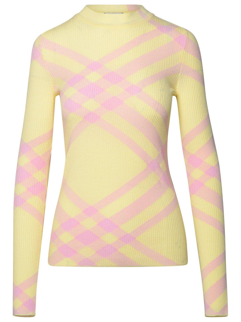 Burberry Check-pattern Ribbed-knit Crewneck Jumper - Women