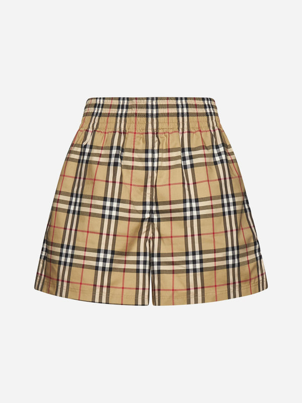 Burberry Audrey Check Cotton Shorts - Women