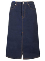 Burberry Japanese Front-slit Denim Midi Skirt - Women