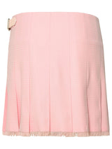 Burberry Pink Virgin Wool Miniskirt - Women