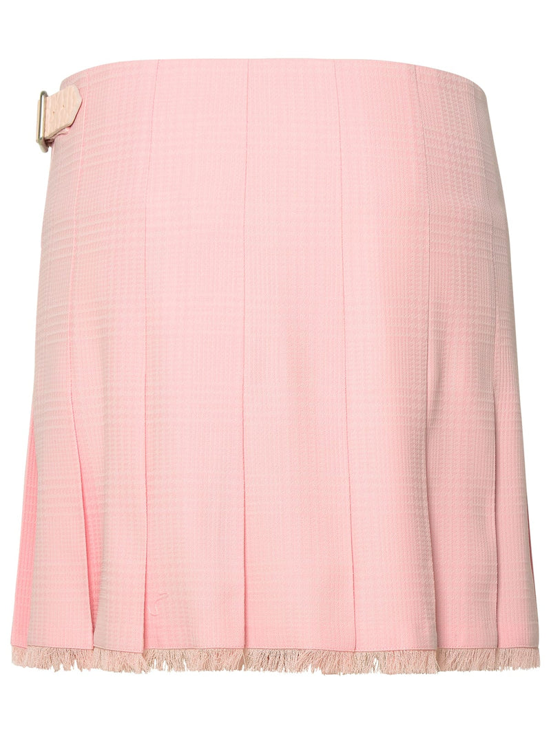 Burberry Pink Virgin Wool Miniskirt - Women