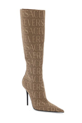 Versace Beige Cotton Blend Boots - Women