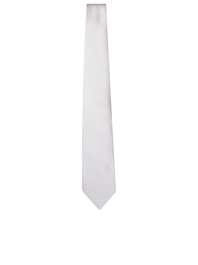 Tom Ford Geometric Pattern Cream Tie - Men - Piano Luigi