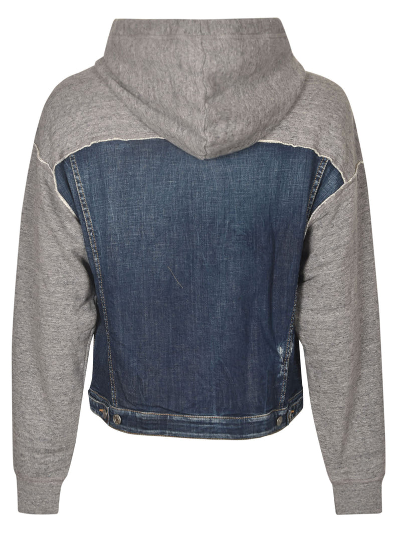 Dsquared2 Semi-denim Buttoned Hoodie - Men