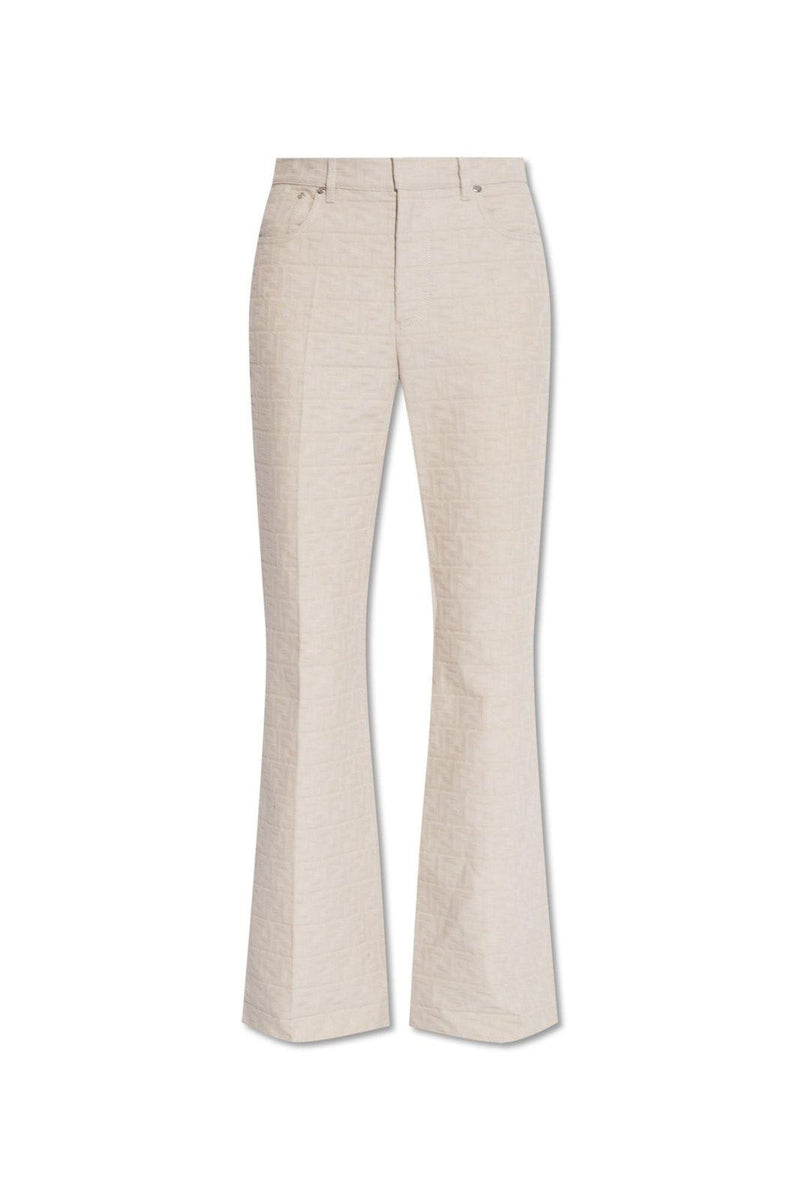 Fendi Allover Monogrammed Flared Trousers - Women