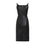 Versace Zip-up Sleeveless Leather Dress - Women