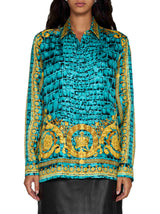 Versace baroccodile Multicolored Silk Shirt - Women