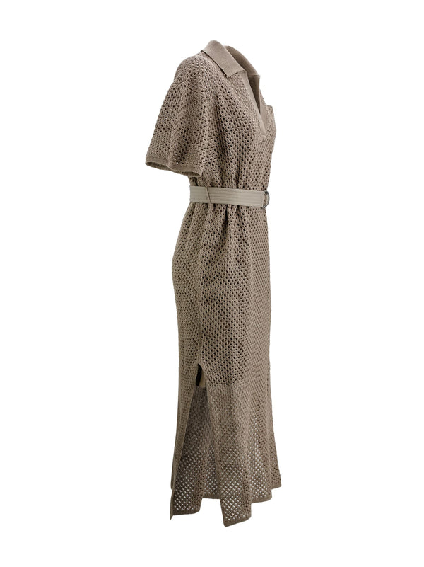 Brunello Cucinelli Crochet-knit Cotton Midi Dress - Women