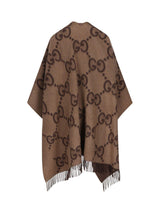 Gucci Monogrammed Fringe Edge Poncho - Women