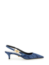 Versace Baroque Denim Low Pumps - Women - Piano Luigi