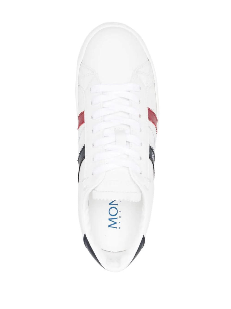 Moncler Monaco M Sneakers In White, Blue And Red - Women