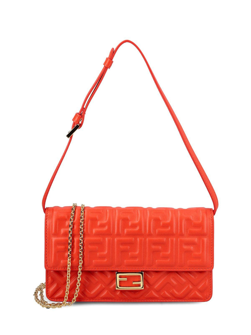 Fendi Logo Embossed Shoulder Bag - Women