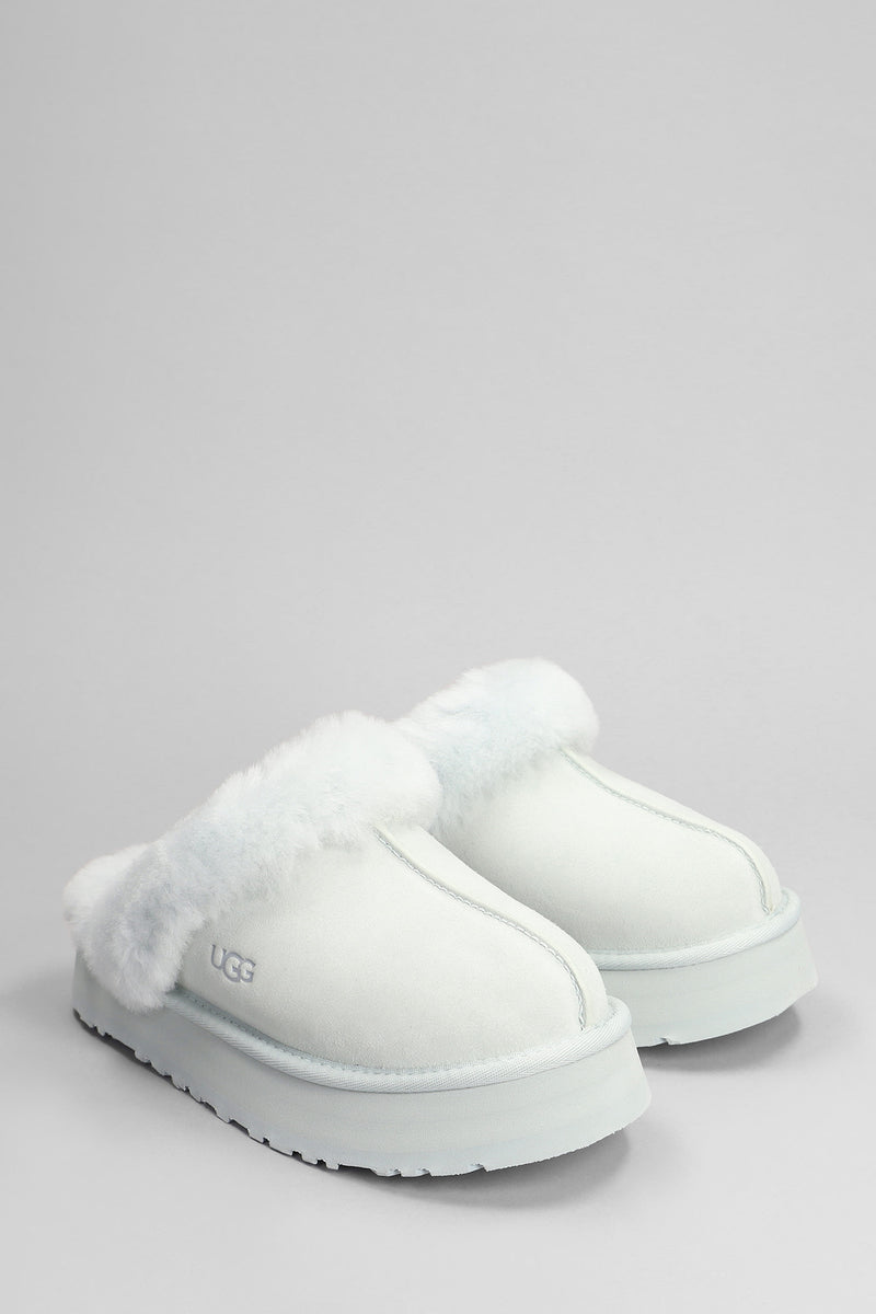 UGG Disquette Slipper-mule In White Suede - Women