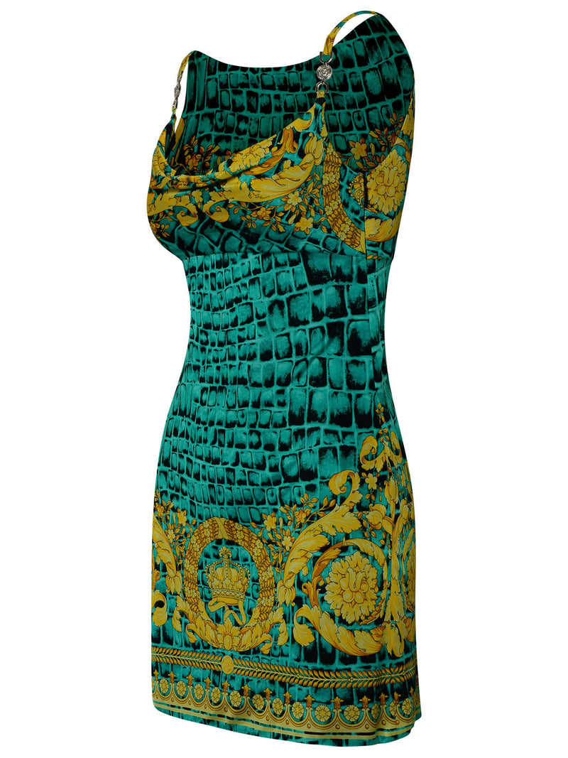 Versace medusa 95 Baroccodile Dress In Multicolor Viscose - Women