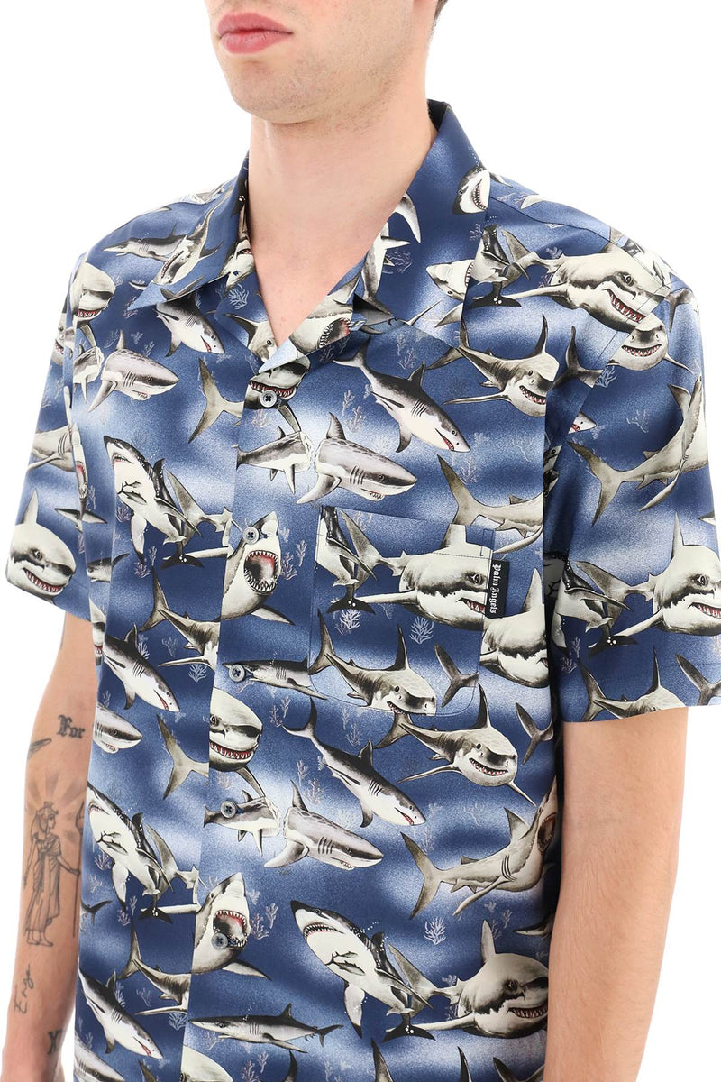 Palm Angels Sharks Bowling Shirt - Men