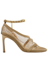 Bottega Veneta Stretch Sandals In Leather And Mesh - Women - Piano Luigi