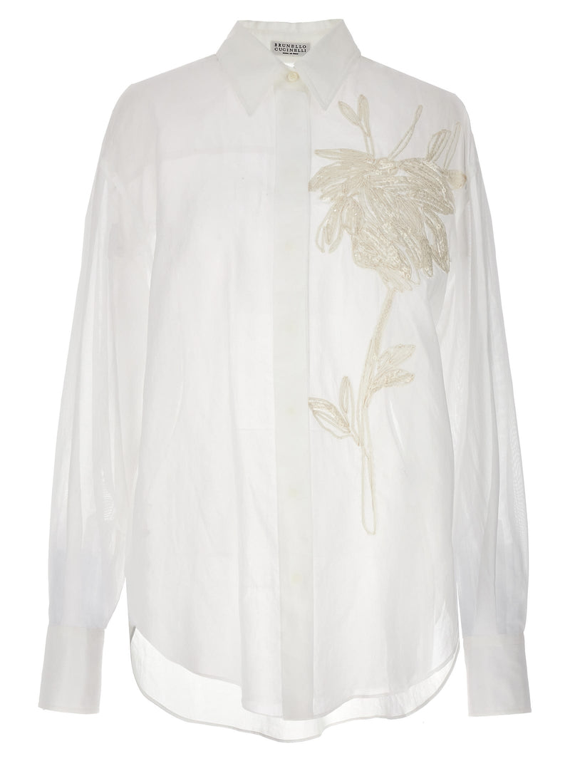 Brunello Cucinelli Floral Embroidery Shirt - Women