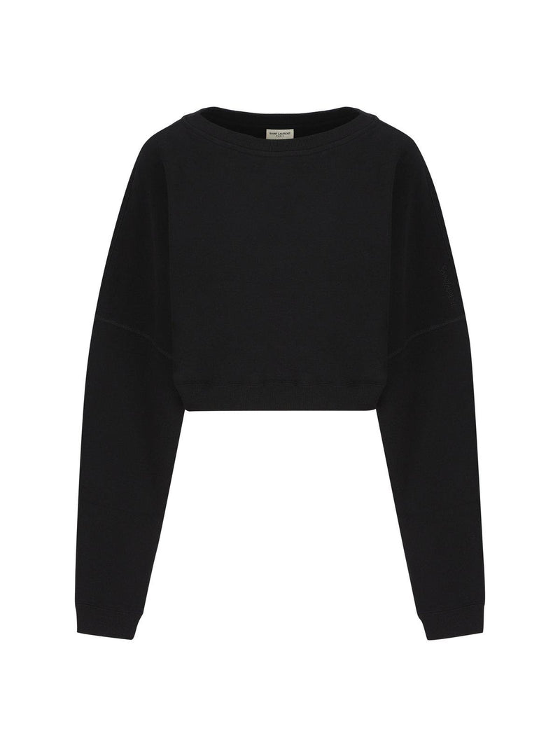 Saint Laurent Crewneck Cropped Sweatshirt - Women