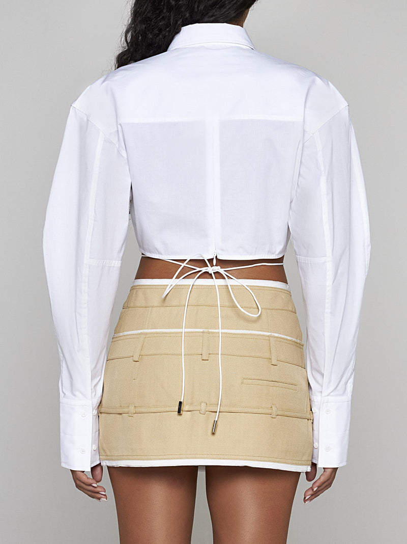 Jacquemus Plidao Cotton Cropped Shirt - Women