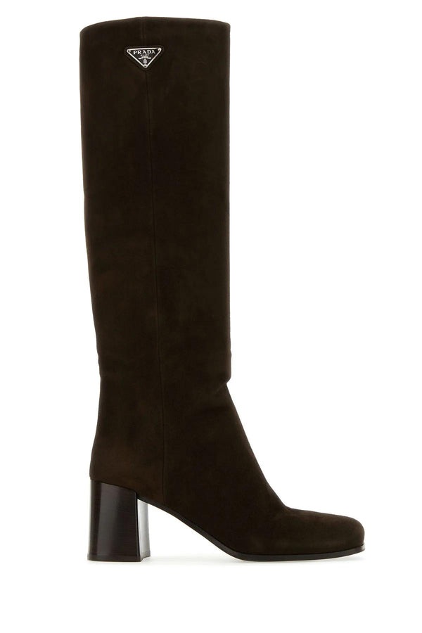 Prada Dark Brown Suede Boots - Women