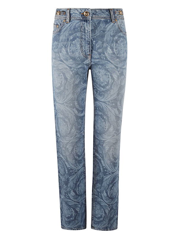 Versace Laser Stone Wash Baroque Jeans - Women