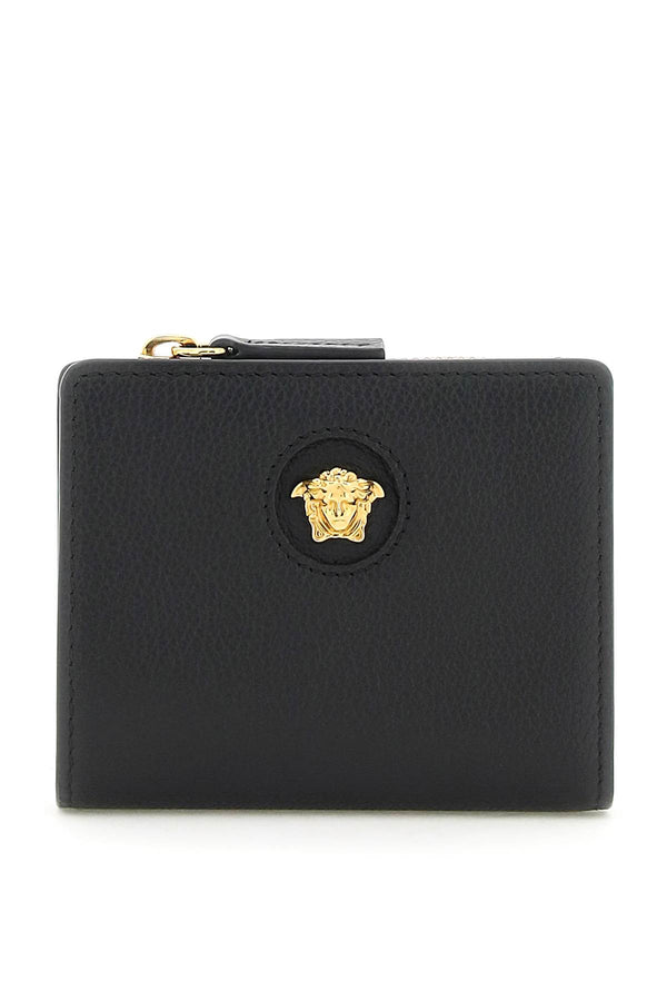 Versace La Medusa Wallet In Black Leather - Women