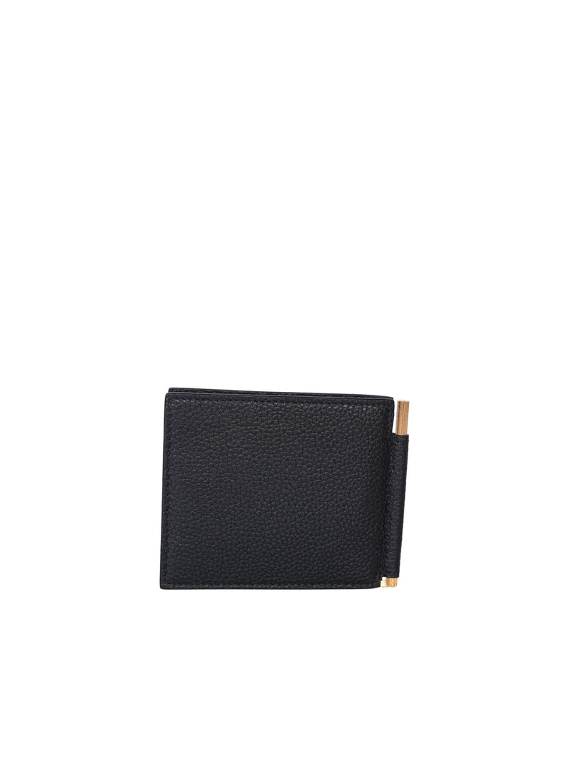 Tom Ford Grain Soft Money Clip Black Cardholder - Men - Piano Luigi