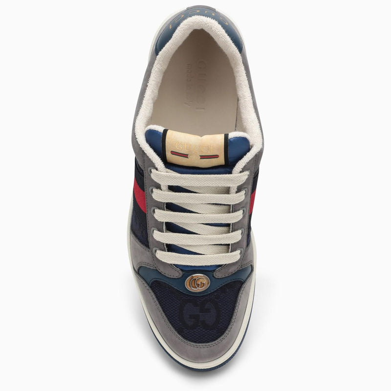 Gucci Blue\/grey Screener Gg Sneakers - Men