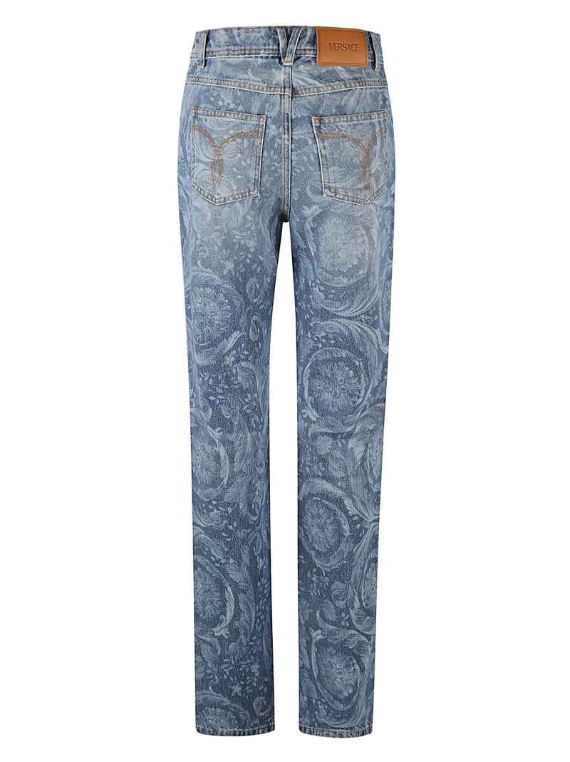 Versace Laser Stone Wash Baroque Jeans - Women