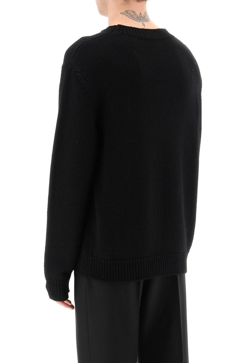 Balmain Black Pullover With Inlaid Logo - Men