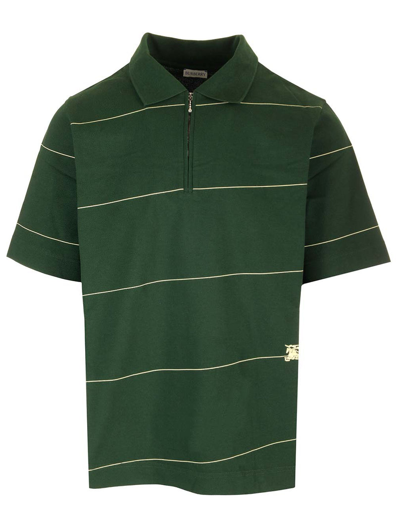 Burberry Ivy Green Pique Polo Shirt - Men