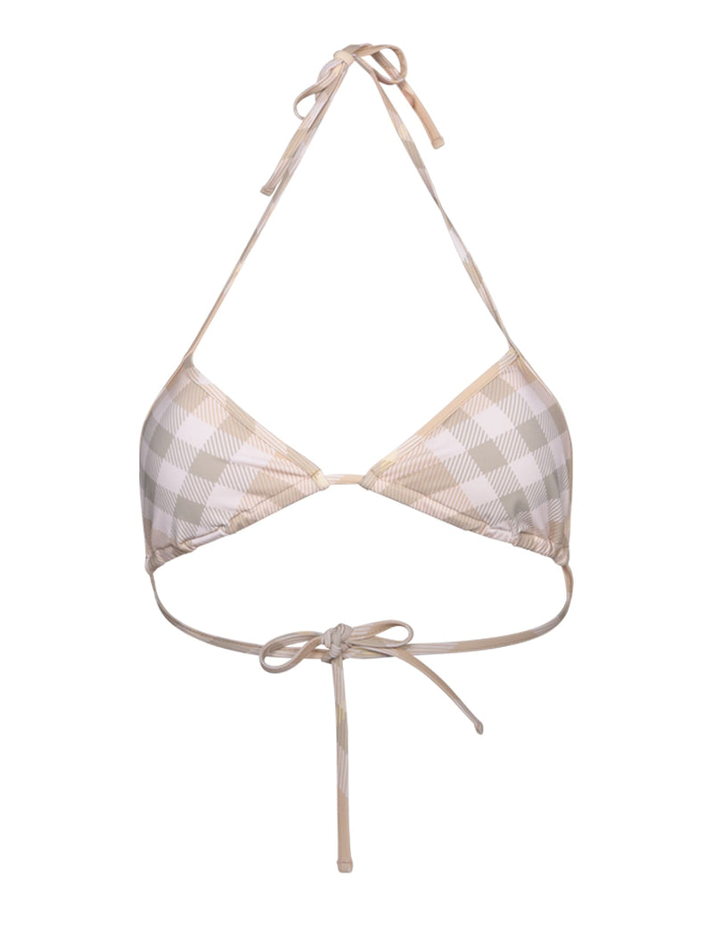 Burberry Check Motif Yellow Triangle Swimsuit - Women