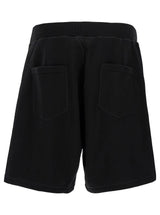 Dsquared2 Black Bermuda Shorts With Icon Logo Print In Cotton Man - Men - Piano Luigi