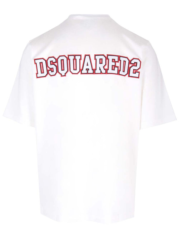 Dsquared2 White T-shirt With Logo On The Back - Men