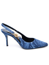 Versace Sling Back In Light Blue Jeans - Women