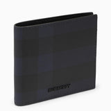 Burberry Check Pattern Navy Blue Wallet - Men