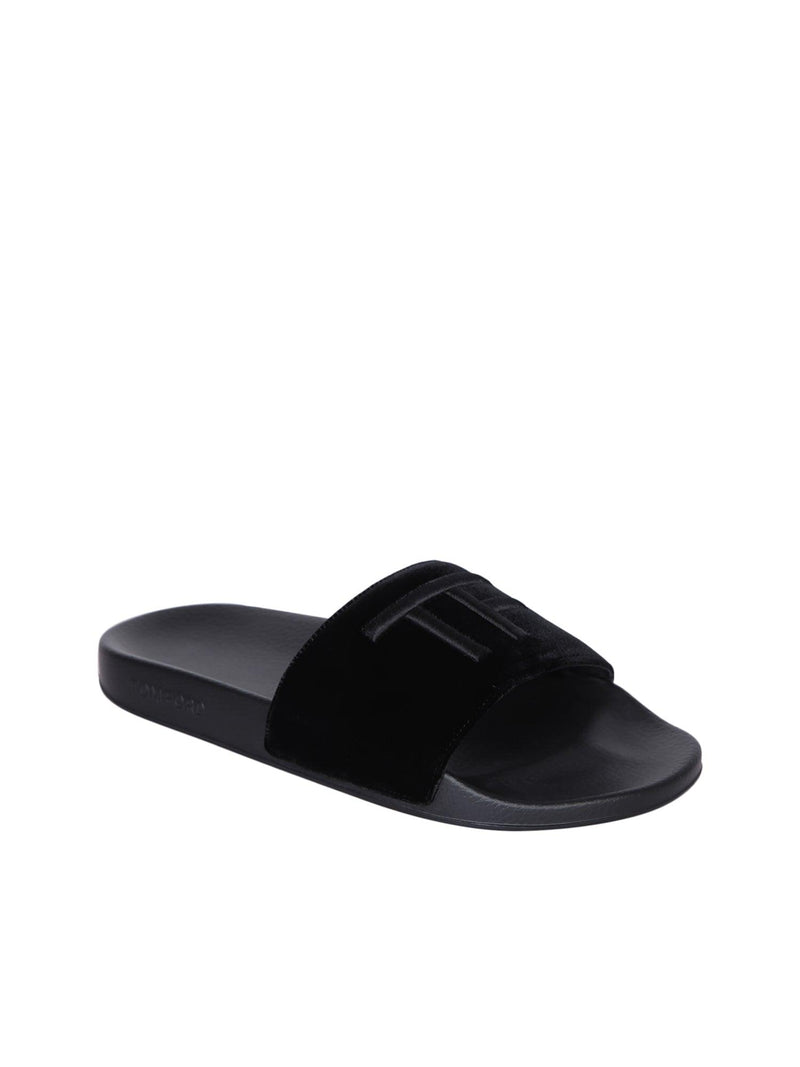 Tom Ford Harris Black Slides - Men - Piano Luigi